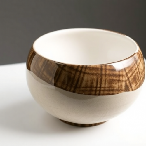Brown patterned decorative bowl